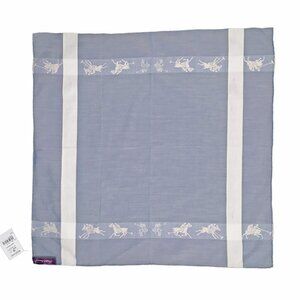 NEW Ralph Lauren Purple Label Linen Pocket Square!  Blue Signature Polo Player